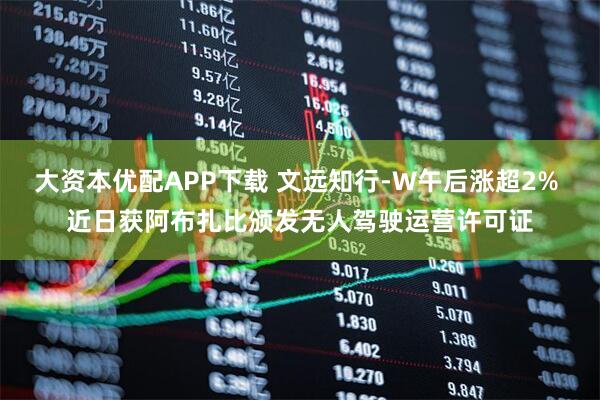 大资本优配APP下载 文远知行-W午后涨超2% 近日获阿布扎比颁发无人驾驶运营许可证